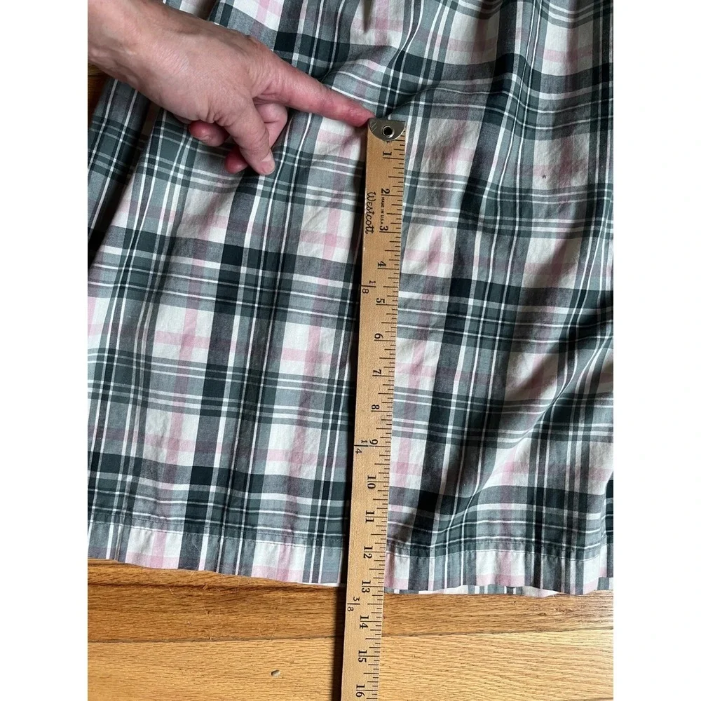 Edie Bauer Tartan Plaid 100% Cotton Maxi Dress Green Pink S Tradwife‎ Modest